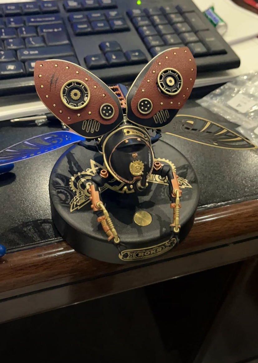 Robotime Rokr MI01 - Modelo de escarabajo rinoceronte, rompecabezas de plástico en 3D para adultos, ensamblaje hecho a mano, regalos novedosos para el Día del Padre