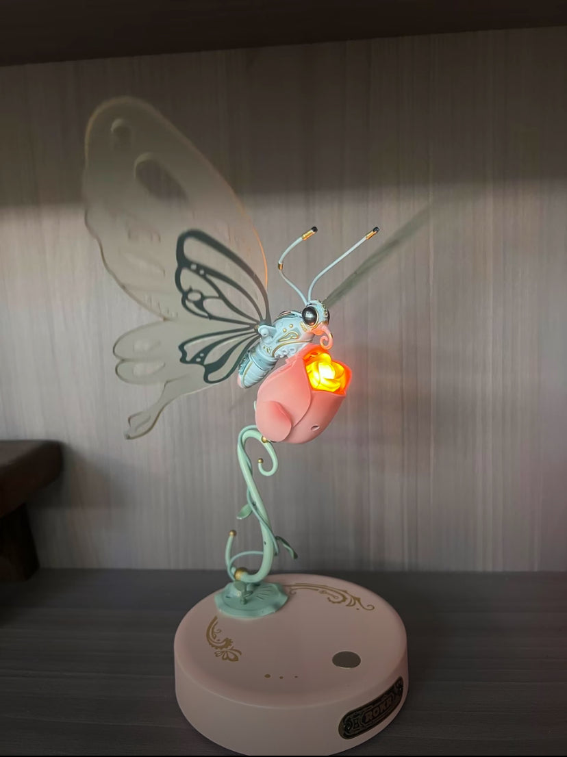 Rompecabezas de metal 3D Robotime Rokr con forma de mariposa y luz LED, regalo de bloques de construcción de estilo industrial para niños - MI05