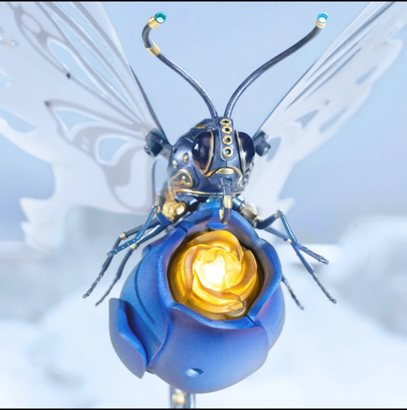 Rompecabezas de metal 3D Robotime Rokr con forma de mariposa y luz LED, regalo de bloques de construcción de estilo industrial para niños - MI05