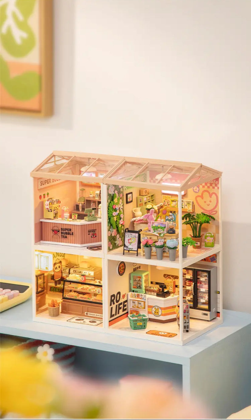 DW017 Rolife Fresh Flower Shop Bloques Modelo Construcción Juguetes Plástico DIY Miniatura Casa Kit