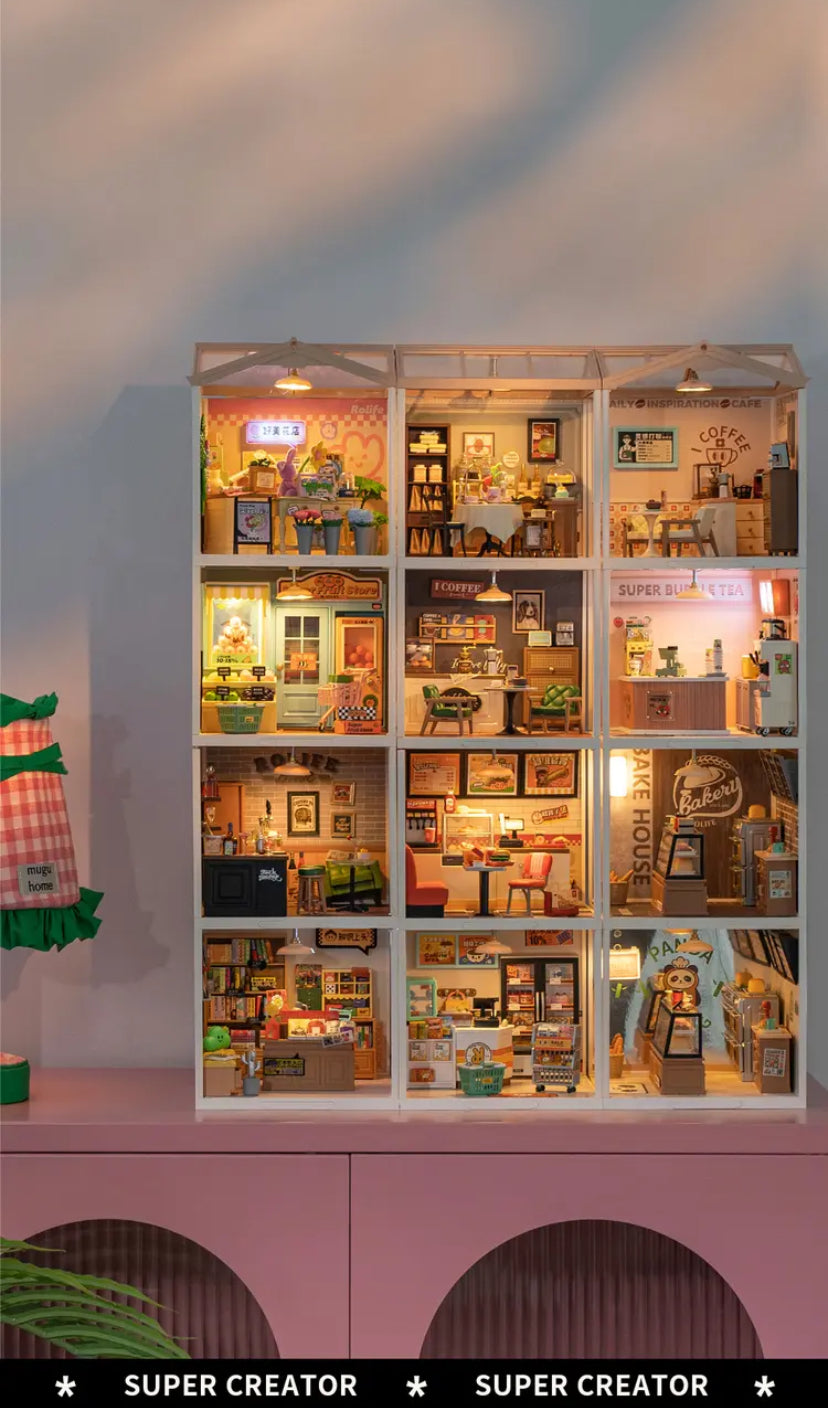 DW017 Rolife Fresh Flower Shop Bloques Modelo Construcción Juguetes Plástico DIY Miniatura Casa Kit