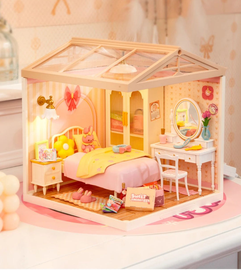 DW016 Robotime Rolife Sweet Dream Bedroom Modelo Kit Juguete 3D Rompecabezas de plástico Casa en miniatura DIY