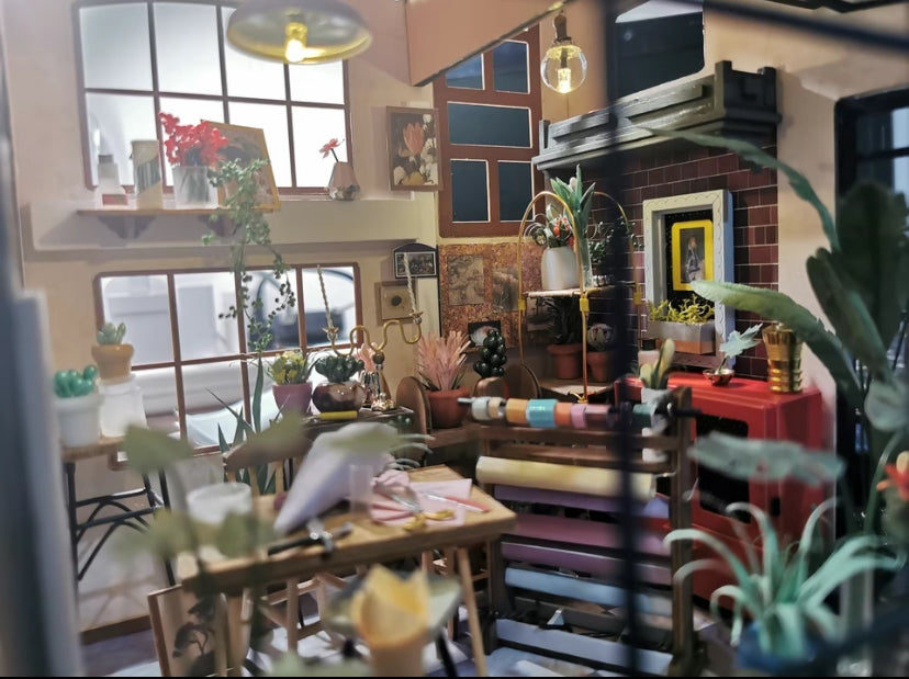 Rompecabezas de madera 3D de Robotime Rolife DG145 Kit de modelo de floristería de Emily Casa de muñecas en miniatura para hacer uno mismo 