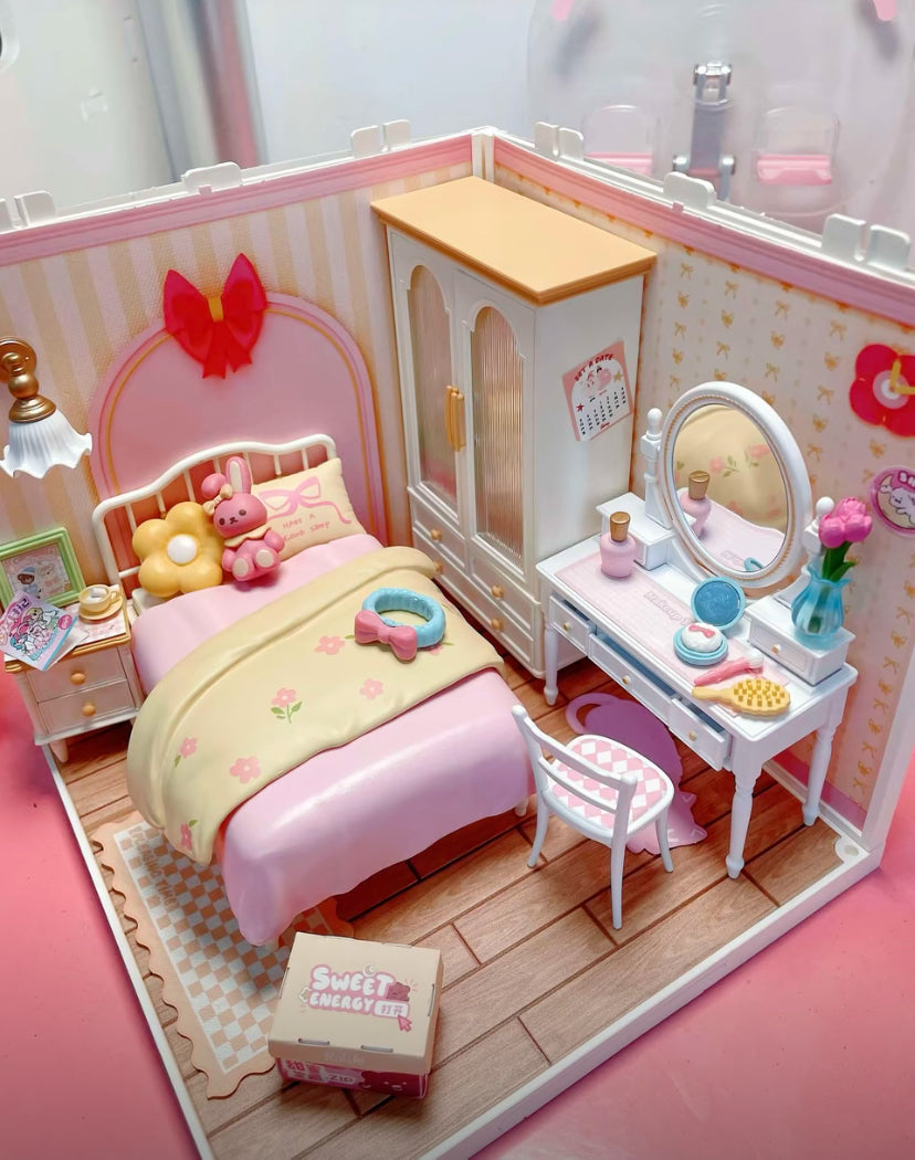 DW016 Robotime Rolife Sweet Dream Bedroom Modelo Kit Juguete 3D Rompecabezas de plástico Casa en miniatura DIY