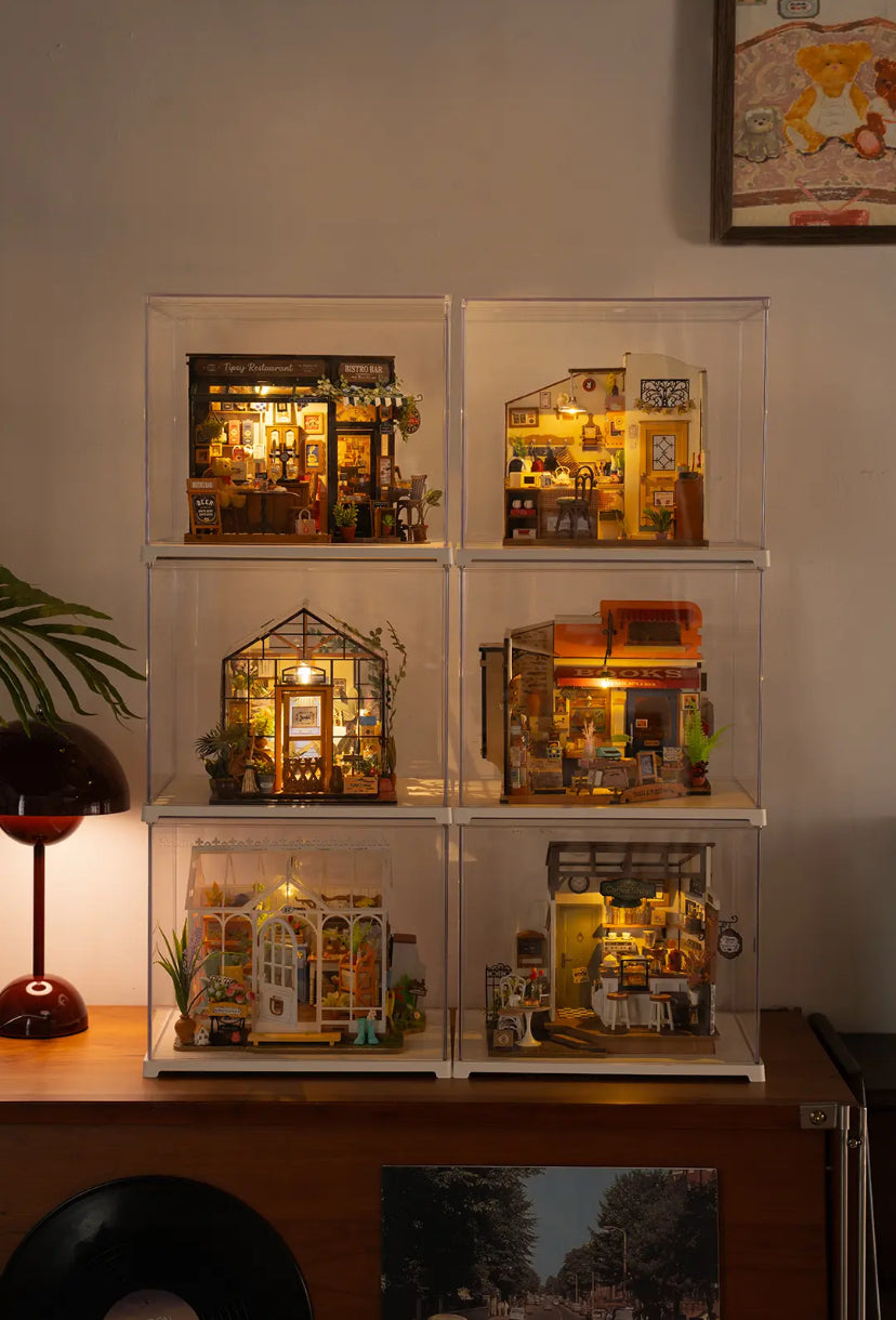 Restaurante en miniatura Robotime Rolife Tipsy, casa de muñecas en 3D, rompecabezas de madera, diseño de bar de bistró, regalos para la decoración del hogar familiar, juguetes