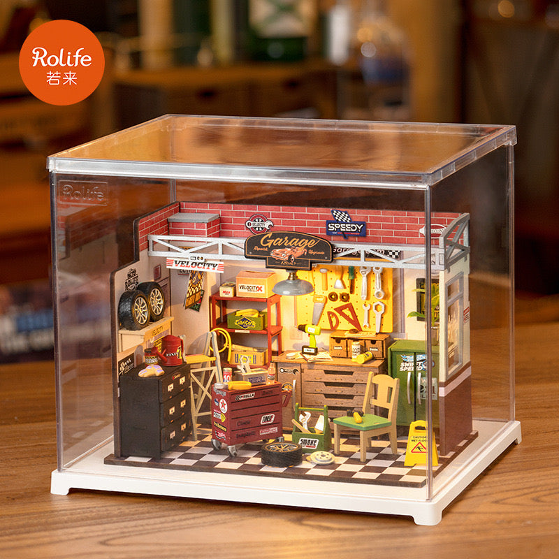 Funda protectora para los rompecabezas de madera 3D Robotime Rokr Casa de muñecas en miniatura DIY