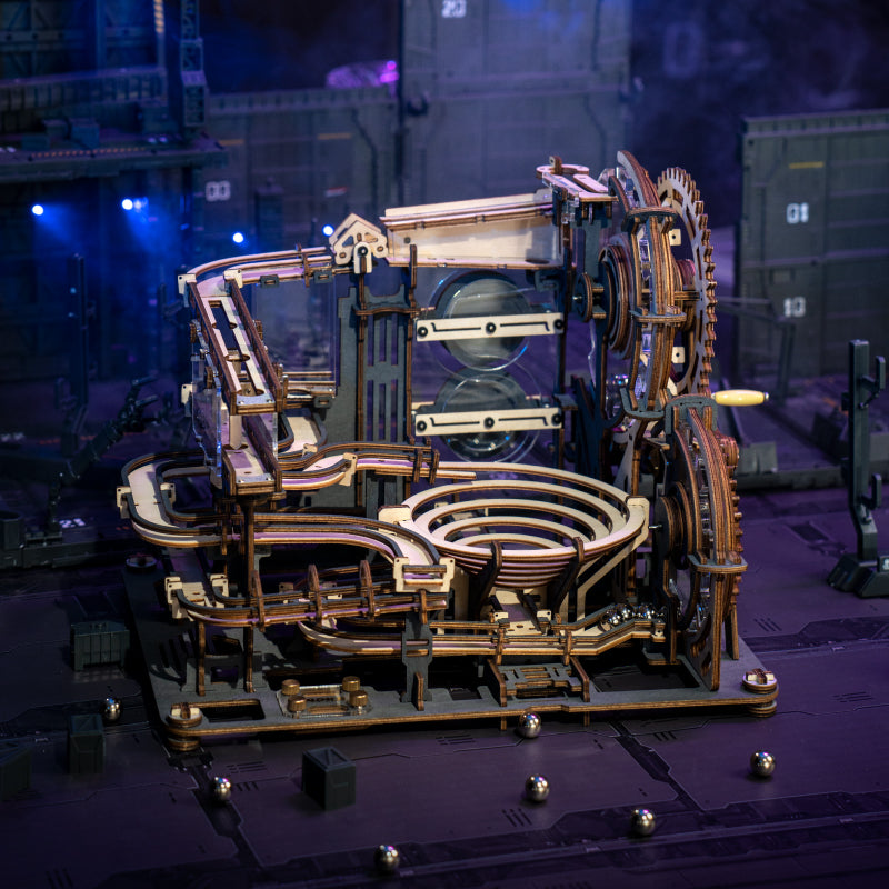 Puzzle mécanique assemblé Robotime Rokr LGA01 en marbre Night City Puzzle 3D en bois à monter soi-même