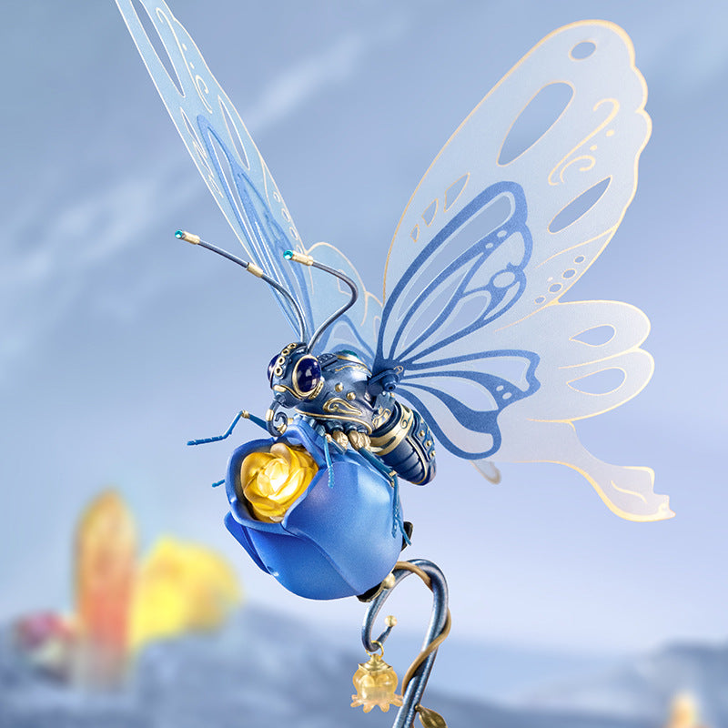 Rompecabezas de metal 3D Robotime Rokr con forma de mariposa y luz LED, regalo de bloques de construcción de estilo industrial para niños - MI05