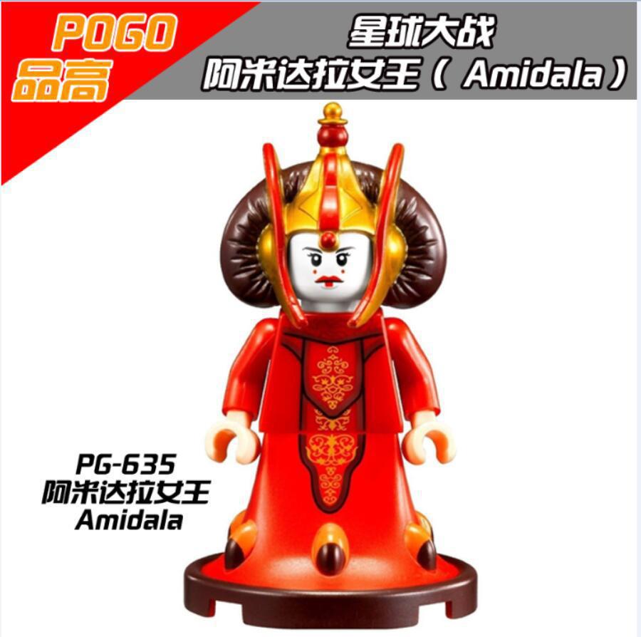 PG635 PG999 Queen Amidala Clone Trooper Famous movie character Mini Plastic Building blocks Educational Kid Toy