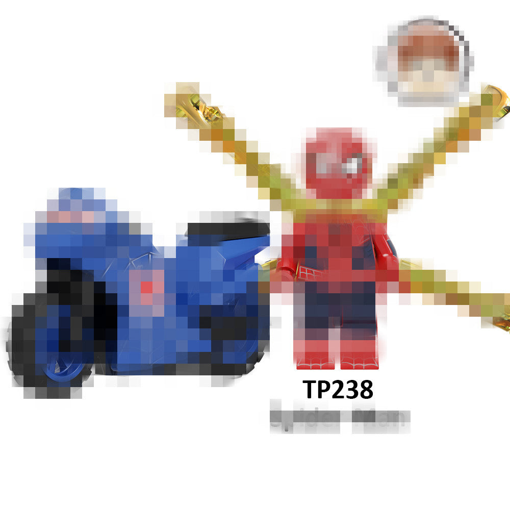 TP1030 Super Heroes Movie Series Character with Motorcycle Mini Assembly Figs Building Block Educational Children Toys Gift