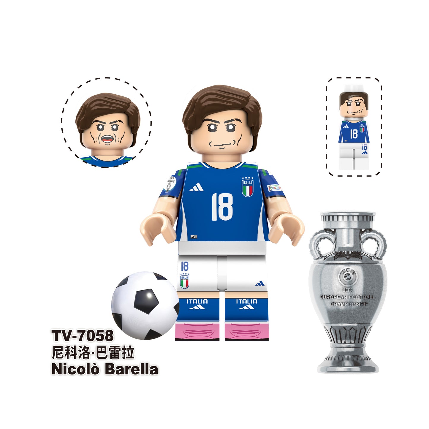 TV6505 TV6506 TV6507 Famous World Character Soccer Player Football Star Plastic Creative Mini Blocks DIY Building Blocks Gift Toys for Kids