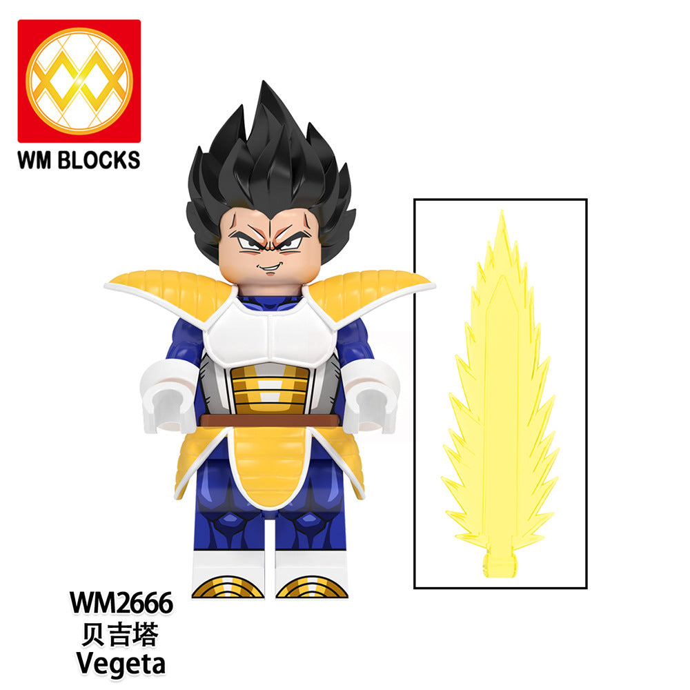 WM6177 Fun Anime Dragon Evolution Son Goku Master Rosh Figure Gifts Creation DIY Building Block Sets Educational Kids Toys