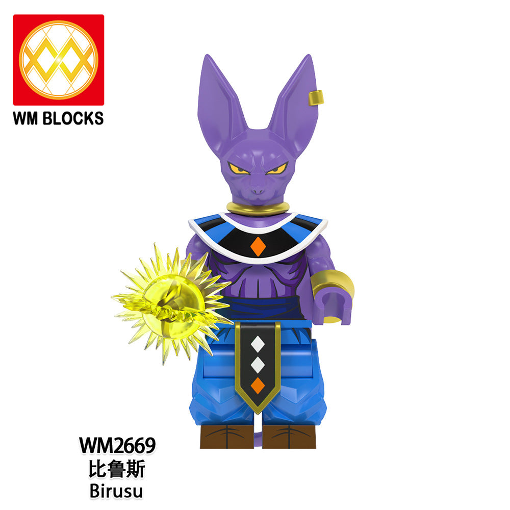 WM6177 Fun Anime Dragon Evolution Son Goku Master Rosh Figure Gifts Creation DIY Building Block Sets Educational Kids Toys