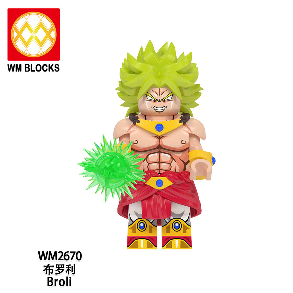 WM6177 Fun Anime Dragon Evolution Son Goku Master Rosh Figure Gifts Creation DIY Building Block Sets Educational Kids Toys