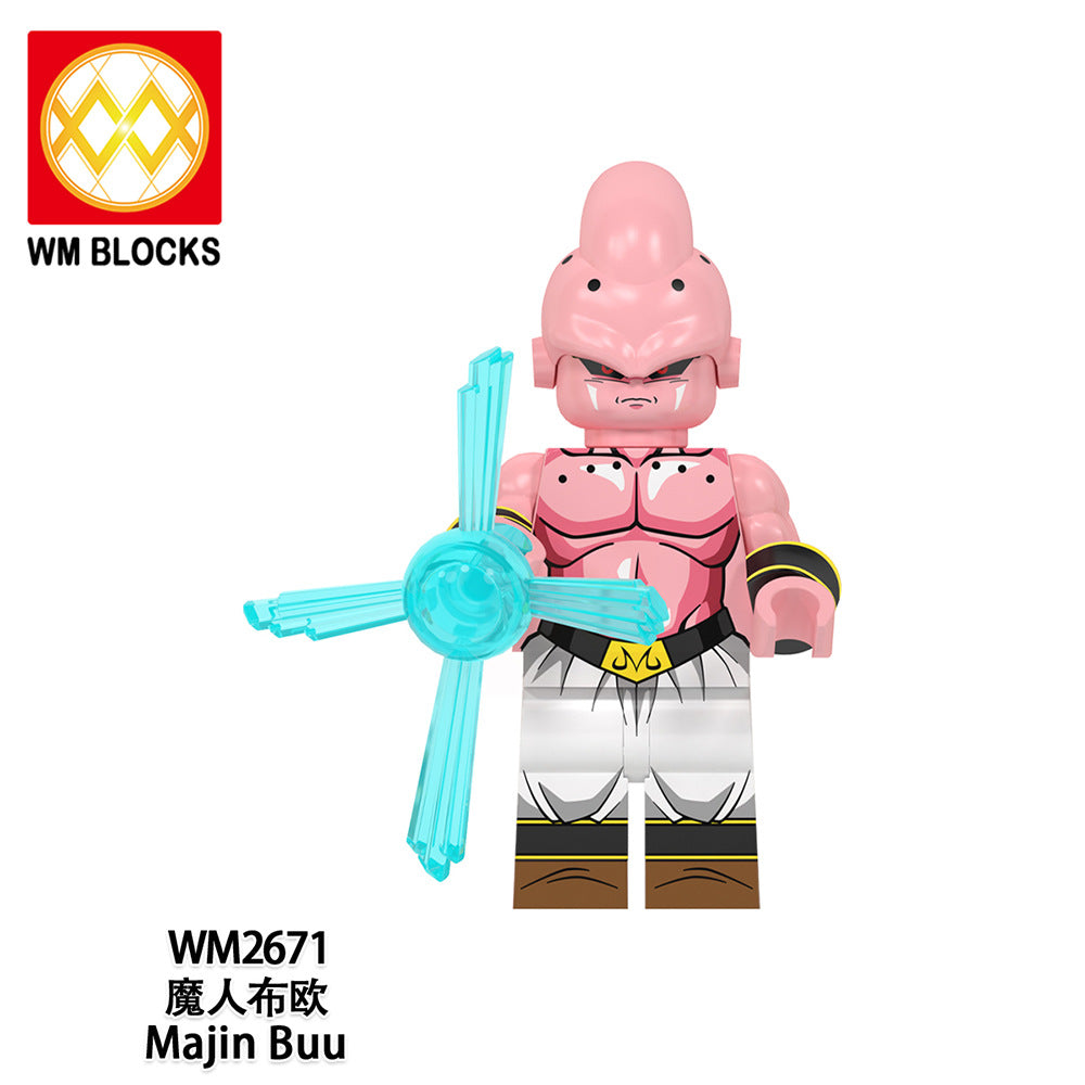 WM6177 Fun Anime Dragon Evolution Son Goku Master Rosh Figure Gifts Creation DIY Building Block Sets Educational Kids Toys