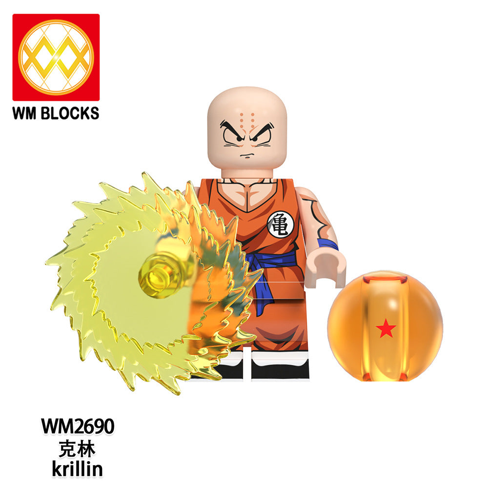 WM6180 Assembling LEGO Toy Animation Dragon Balls Kling Sun Wuyan Human Child Building Block Bag Doll Anime Action Figure