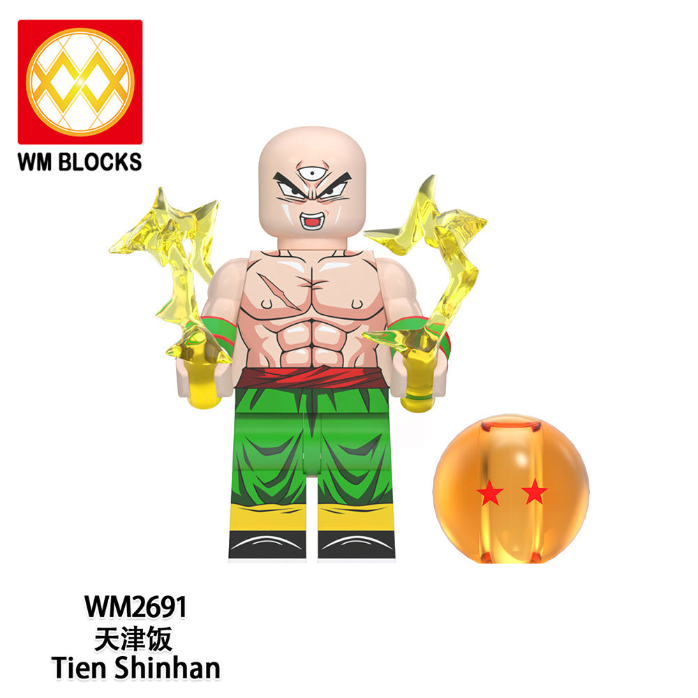 WM6180 Assembling LEGO Toy Animation Dragon Balls Kling Sun Wuyan Human Child Building Block Bag Doll Anime Action Figure