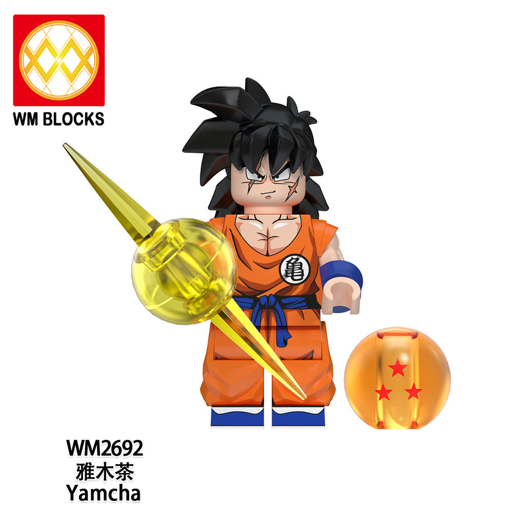 WM6180 Assembling LEGO Toy Animation Dragon Balls Kling Sun Wuyan Human Child Building Block Bag Doll Anime Action Figure
