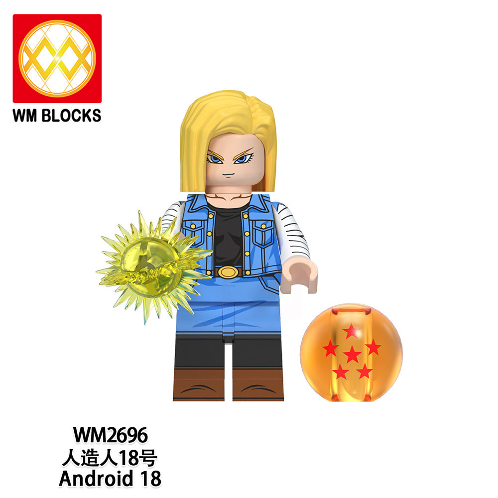 WM6180 Assembling LEGO Toy Animation Dragon Balls Kling Sun Wuyan Human Child Building Block Bag Doll Anime Action Figure
