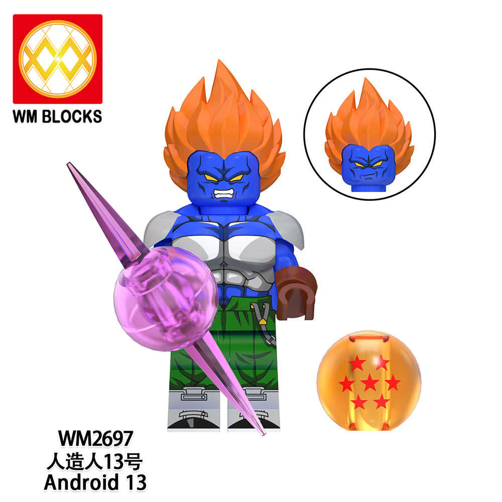 WM6180 Assembling LEGO Toy Animation Dragon Balls Kling Sun Wuyan Human Child Building Block Bag Doll Anime Action Figure