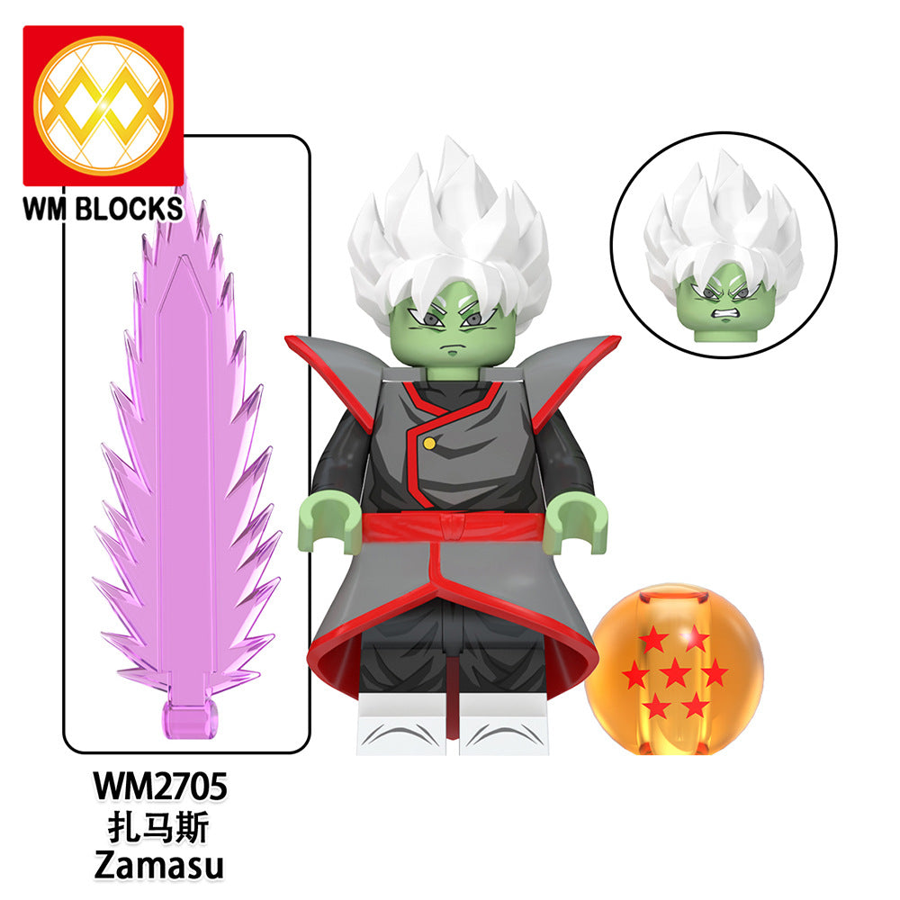 WM6181 Japanese Anime Dbz Son Goku Dragon Vegeta Vegetto Zamasu Broli Ball Building Block Figure Collect Plastic Diy Toy Bricks