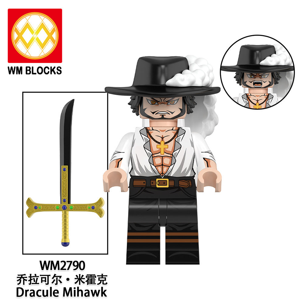 WM6192 Anime 1 PIECE Monkey Luffy Roronoa Zoro Nami Sanji Tony Chopper Nico Robin Franky Building Blocks Toy for Kids