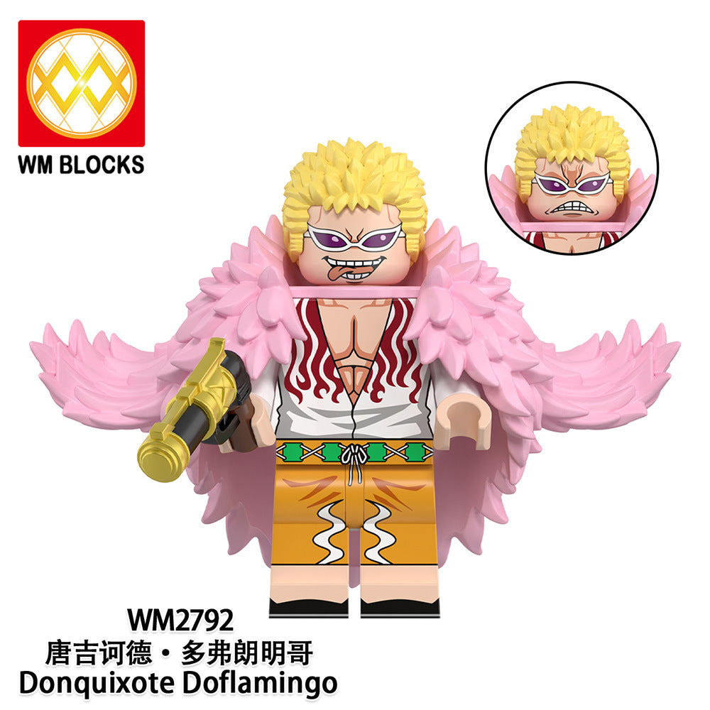 WM6192 Anime 1 PIECE Monkey Luffy Roronoa Zoro Nami Sanji Tony Chopper Nico Robin Franky Building Blocks Toy for Kids