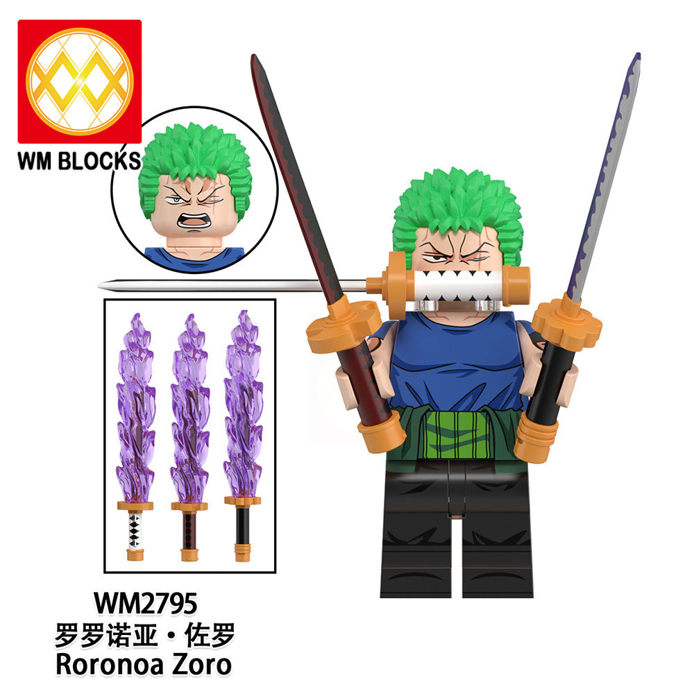 WM6193 Japanese Anime 1 Piece Monkey D.Luffy Sanji Nami Nico Robin Tony Tong Chopper Roronoa Zoro Building Blocks Kids Gift Toys