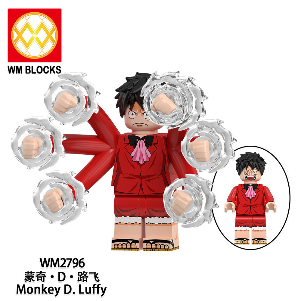 WM6193 Japanese Anime 1 Piece Monkey D.Luffy Sanji Nami Nico Robin Tony Tong Chopper Roronoa Zoro Building Blocks Kids Gift Toys