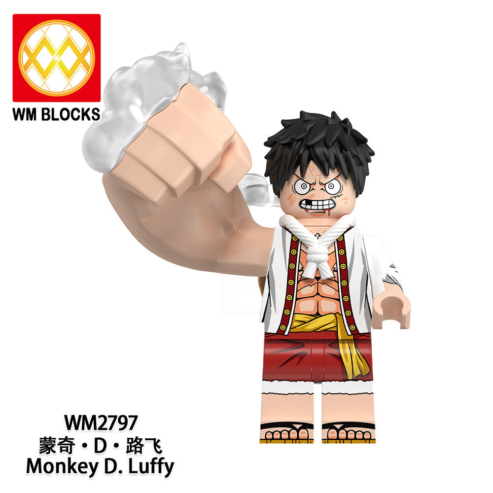 WM6193 Japanese Anime 1 Piece Monkey D.Luffy Sanji Nami Nico Robin Tony Tong Chopper Roronoa Zoro Building Blocks Kids Gift Toys