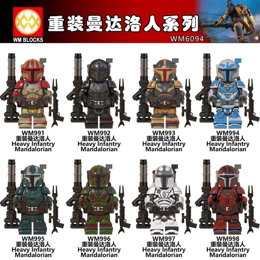 WM6094 Space Wars Movie Heavy Intantry Mandalorian Paz Vizla Building Blocks Mini Action Figures Kids Educational Toys
