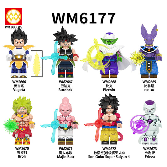 WM6177 Fun Anime Dragon Evolution Son Goku Master Rosh Figure Gifts Creation DIY Building Block Sets Educational Kids Toys