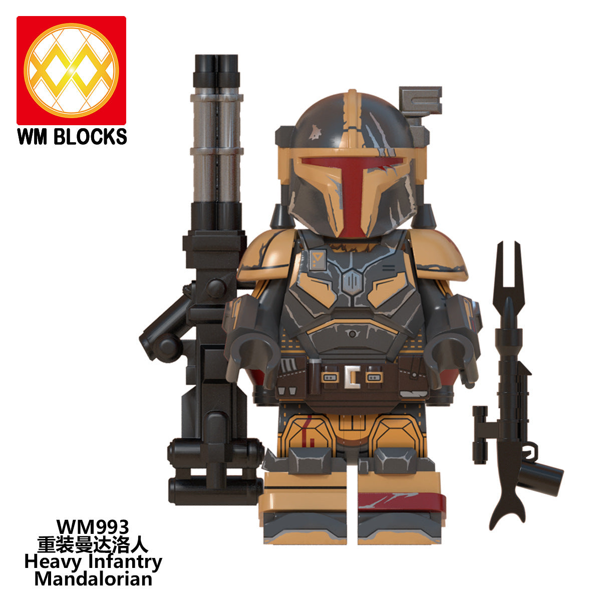 WM6094 Space Wars Movie Heavy Intantry Mandalorian Paz Vizla Building Blocks Mini Action Figures Kids Educational Toys