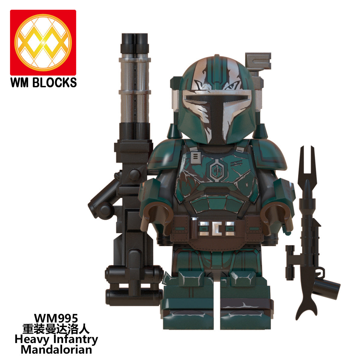 WM6094 Space Wars Movie Heavy Intantry Mandalorian Paz Vizla Building Blocks Mini Action Figures Kids Educational Toys