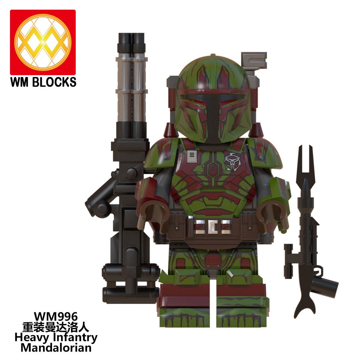 WM6094 Space Wars Movie Heavy Intantry Mandalorian Paz Vizla Building Blocks Mini Action Figures Kids Educational Toys
