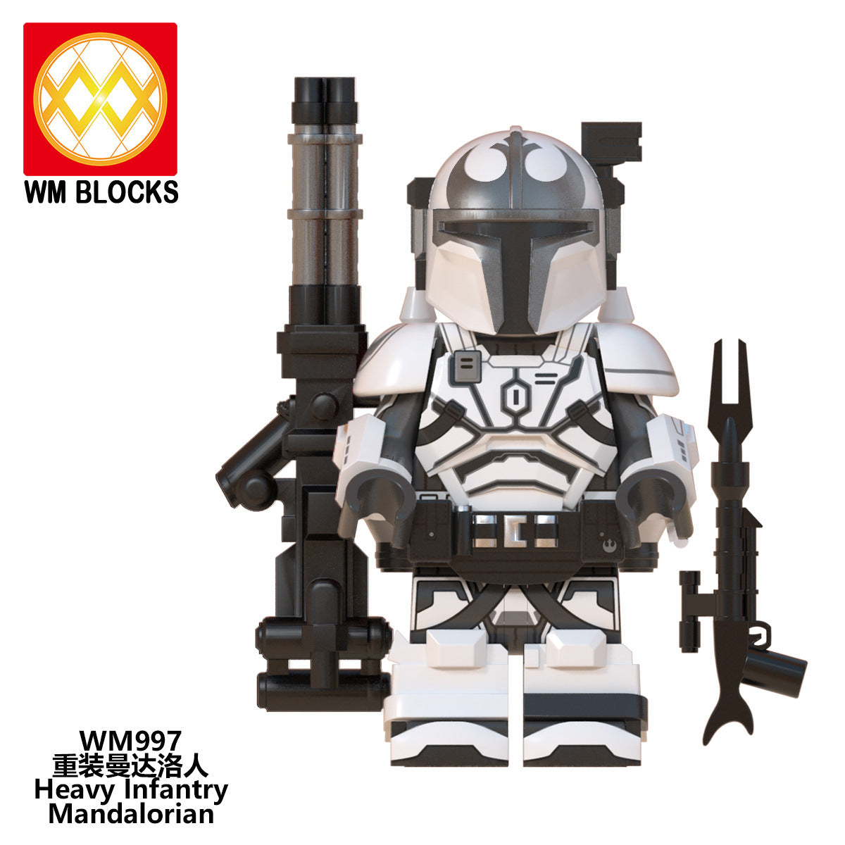 WM6094 Space Wars Movie Heavy Intantry Mandalorian Paz Vizla Building Blocks Mini Action Figures Kids Educational Toys