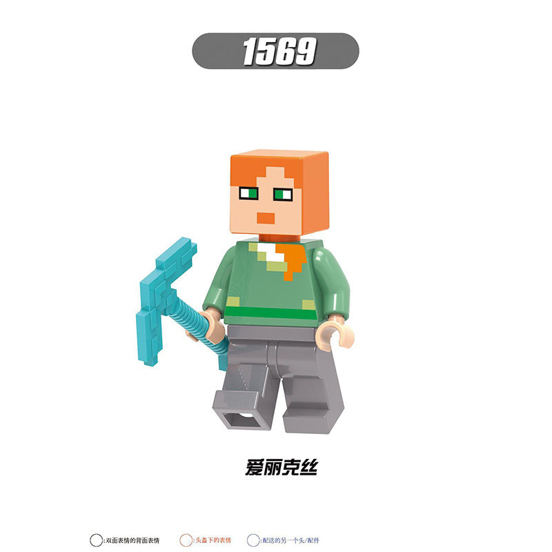 X0310-0311 X0301 X0294-0295 X0298-0299 Famous Game My World Honey Picker Knight Husk Huntress Blacksmith Mini Action Figures Set Model Building Blocks Kids Toys