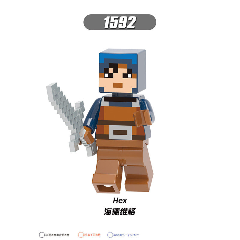 X0310-0311 X0301 X0294-0295 X0298-0299 Famous Game My World Honey Picker Knight Husk Huntress Blacksmith Mini Action Figures Set Model Building Blocks Kids Toys