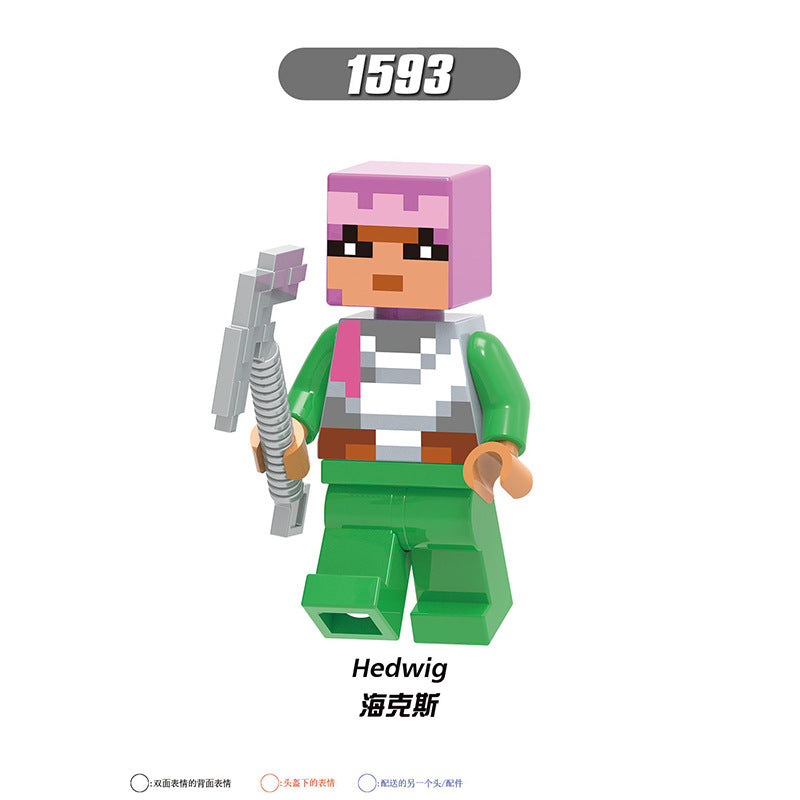 X0310-0311 X0301 X0294-0295 X0298-0299 Famous Game My World Honey Picker Knight Husk Huntress Blacksmith Mini Action Figures Set Model Building Blocks Kids Toys