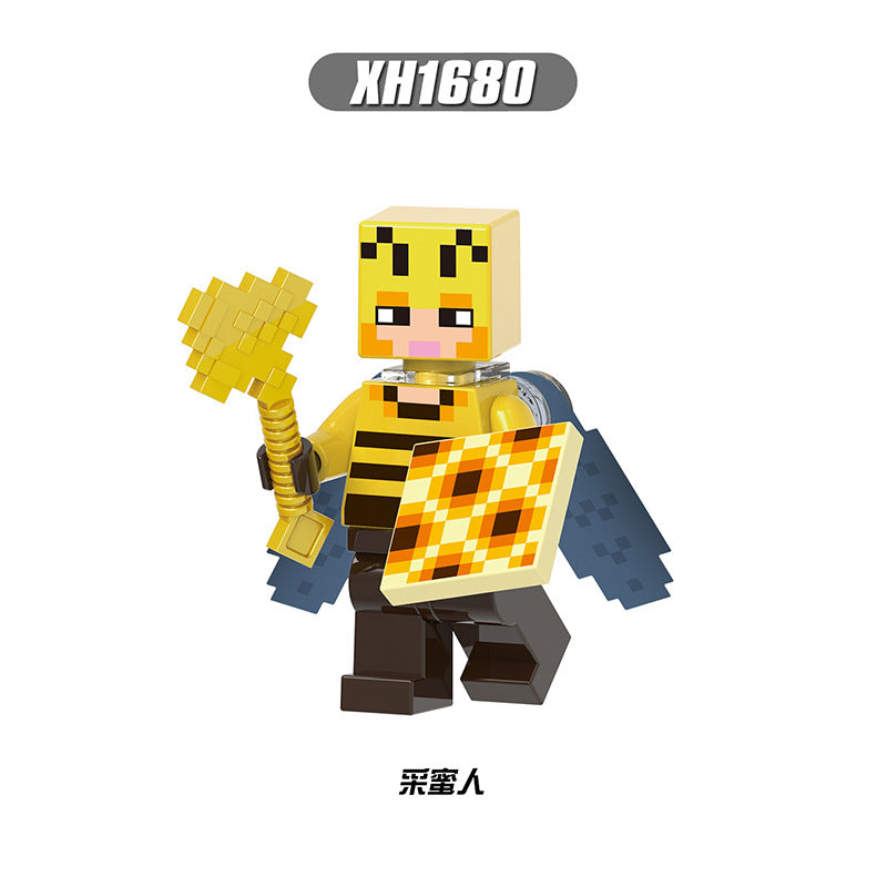 X0310-0311 X0301 X0294-0295 X0298-0299 Famous Game My World Honey Picker Knight Husk Huntress Blacksmith Mini Action Figures Set Model Building Blocks Kids Toys