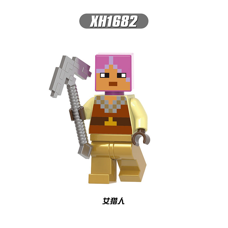 X0310-0311 X0301 X0294-0295 X0298-0299 Famous Game My World Honey Picker Knight Husk Huntress Blacksmith Mini Action Figures Set Model Building Blocks Kids Toys