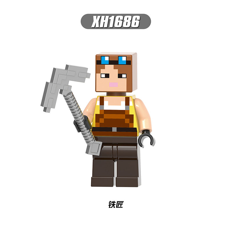 X0310-0311 X0301 X0294-0295 X0298-0299 Famous Game My World Honey Picker Knight Husk Huntress Blacksmith Mini Action Figures Set Model Building Blocks Kids Toys