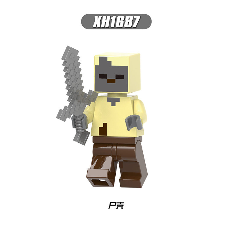 X0310-0311 X0301 X0294-0295 X0298-0299 Famous Game My World Honey Picker Knight Husk Huntress Blacksmith Mini Action Figures Set Model Building Blocks Kids Toys