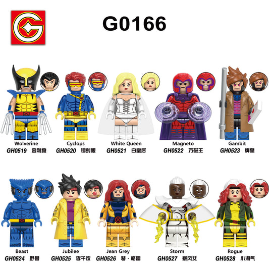 G0166 LEGO Super Heroes Movie Series Cyclops Gambit Beast Storm Character Mini Figures Educational Children Toys Brick Block