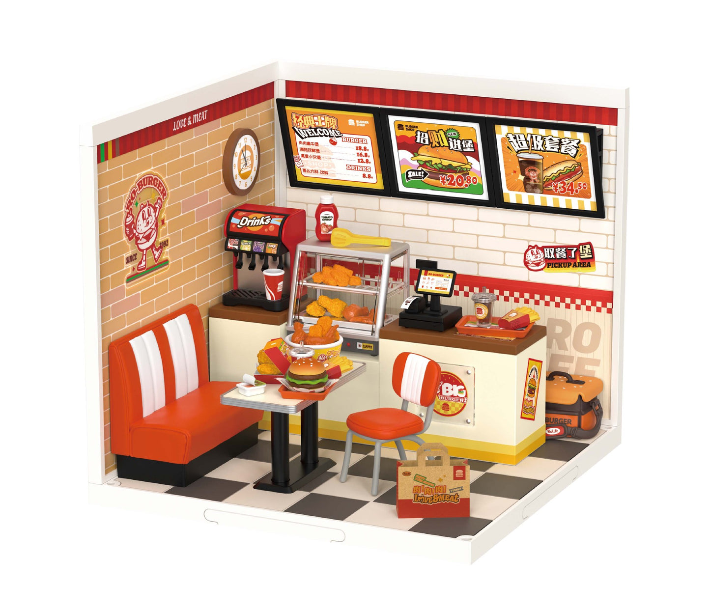 Robotime Rolife Super Store Series - Juego de bloques de construcción para casa de muñecas en miniatura, rompecabezas 3D de plástico para regalos